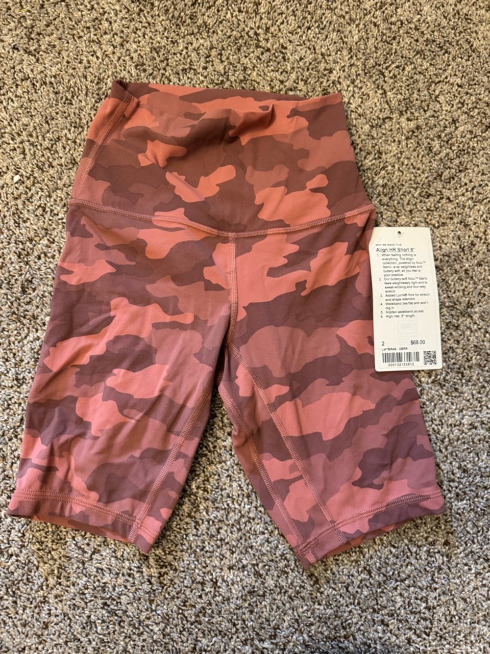 lululemon athletica Mauve Pink Camo High-Rise Bike Shorts